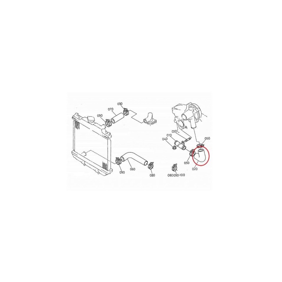 Durite de radiateur AIXAM moteur kubota