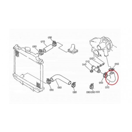 Durite de radiateur AIXAM moteur kubota