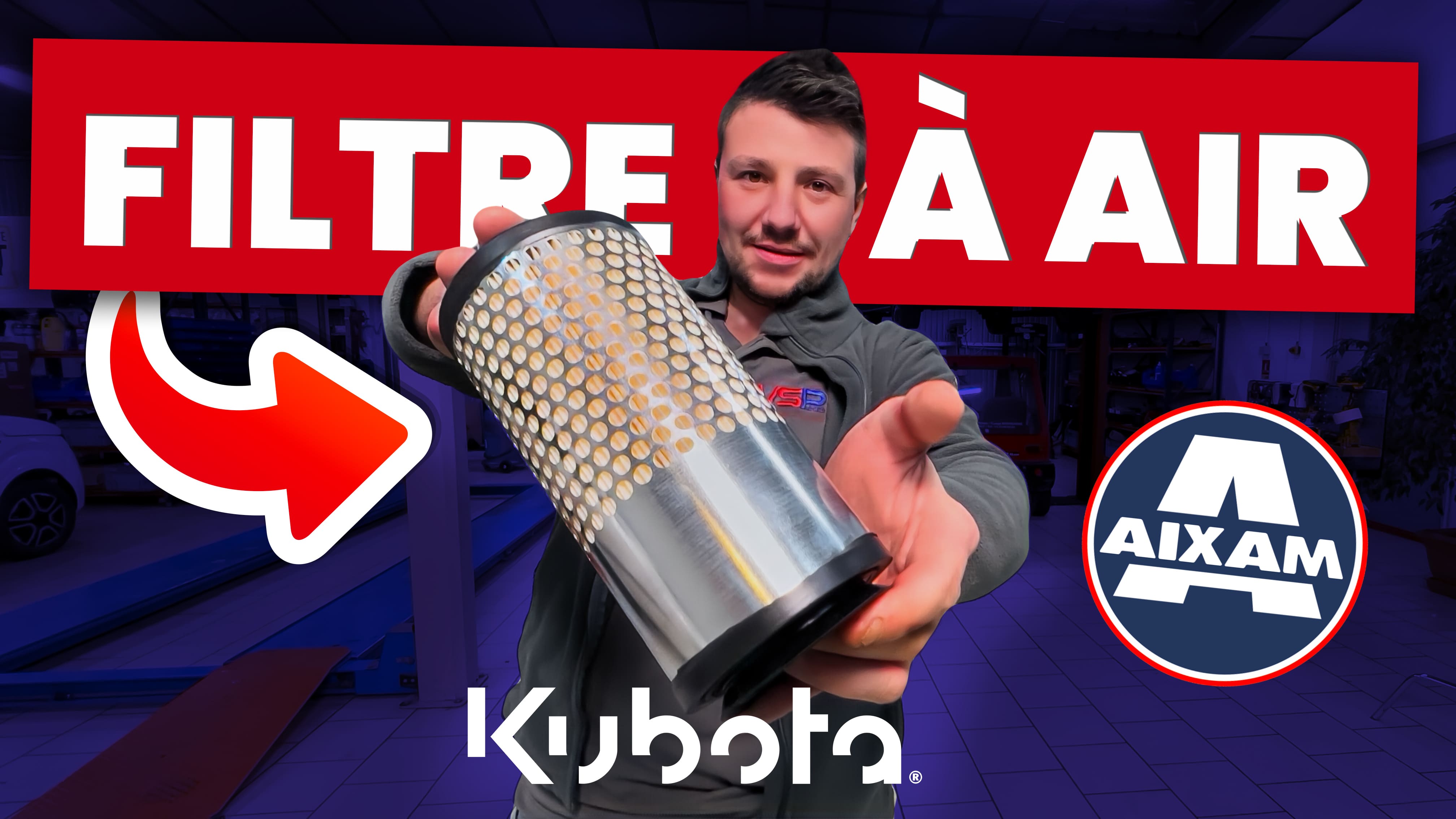 #122 - FILTRE à AIR AIXAM moteur KUBOTA Euro4 (après 2016)